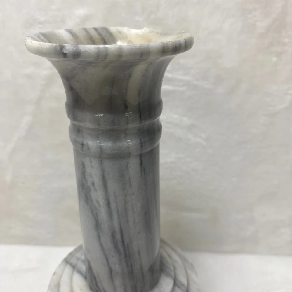 Marble Vase Stone Carved Floral Swirl Design Decorative Tabletop‎ Accent *SEE*